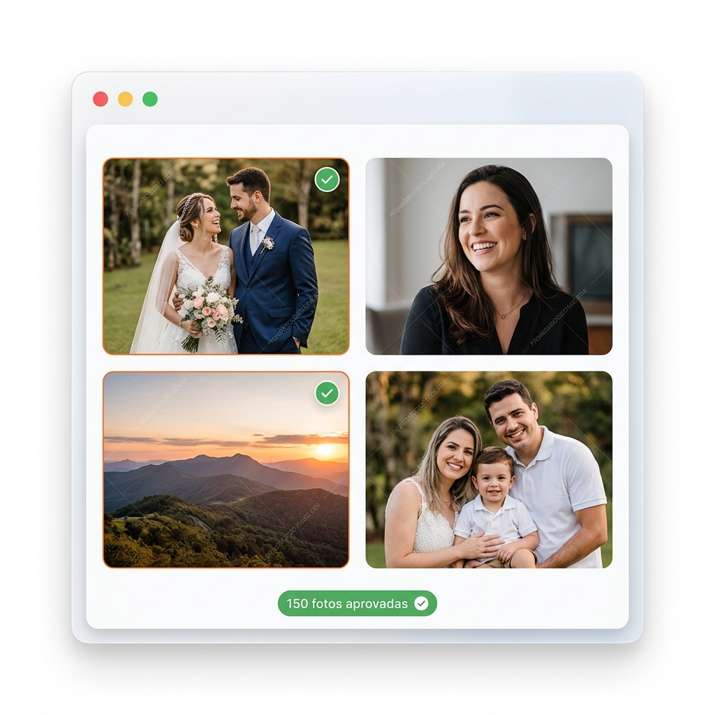 Plataforma FFOTO - Galeria de seleção de fotos com marca d'água e aprovação do cliente